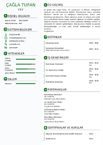 Ebe Cv Örnekleri cv indir